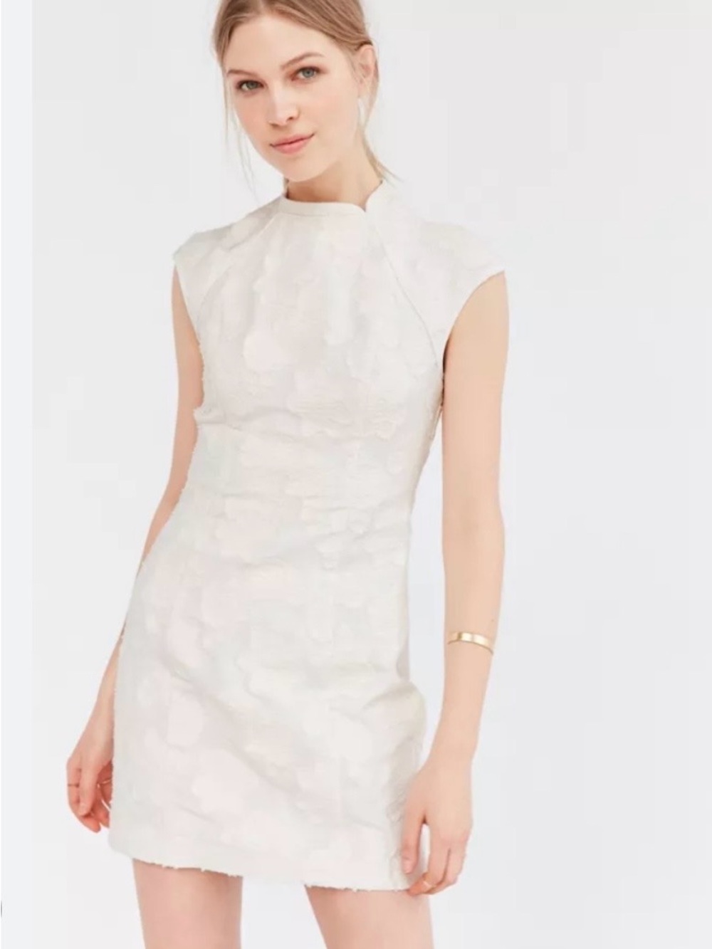 silence + noise Ivory Floral Jacquard Mini Dress